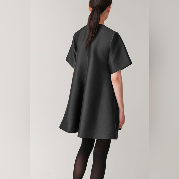 COS Black A-Line Mini Dress - Size 8 - Picture 2 of 11